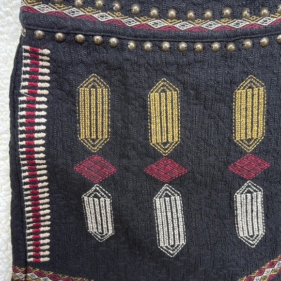 NWT Desigual Studded Embroidered 
Fringed Boho Festival Skort - Picture 2 of 16